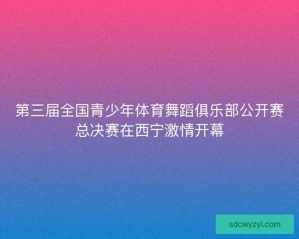 第三届全国青少年体育舞蹈俱乐部公开赛总决赛在西宁激情开幕